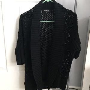 Express black cardigan knit sweater w 3/4 sleeves